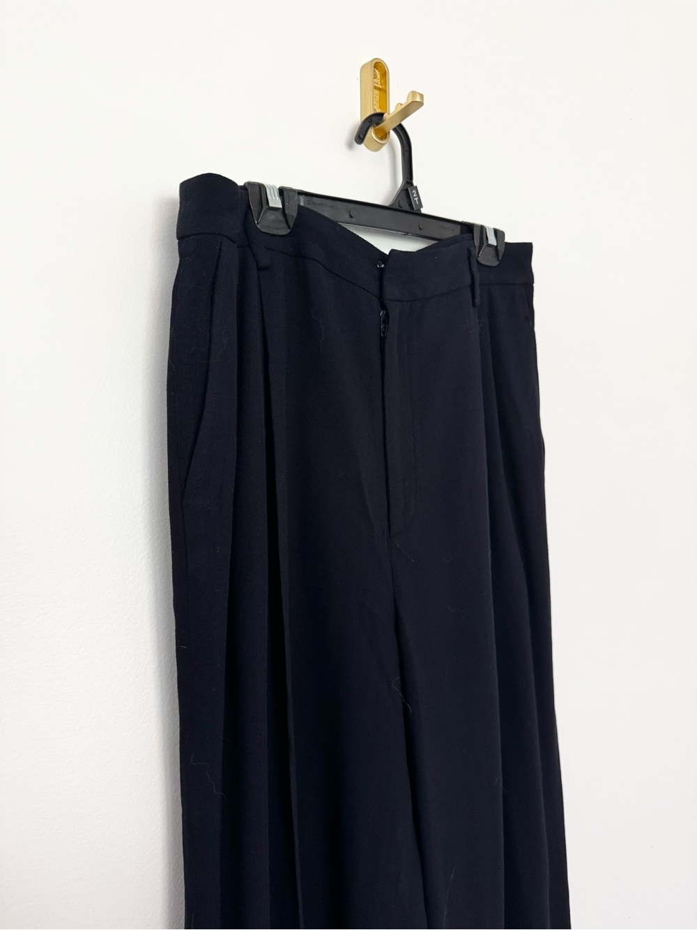 Vintage Linda Allard Ellen Tracy 10 Black Wool Blend High Rise Trousers Pants